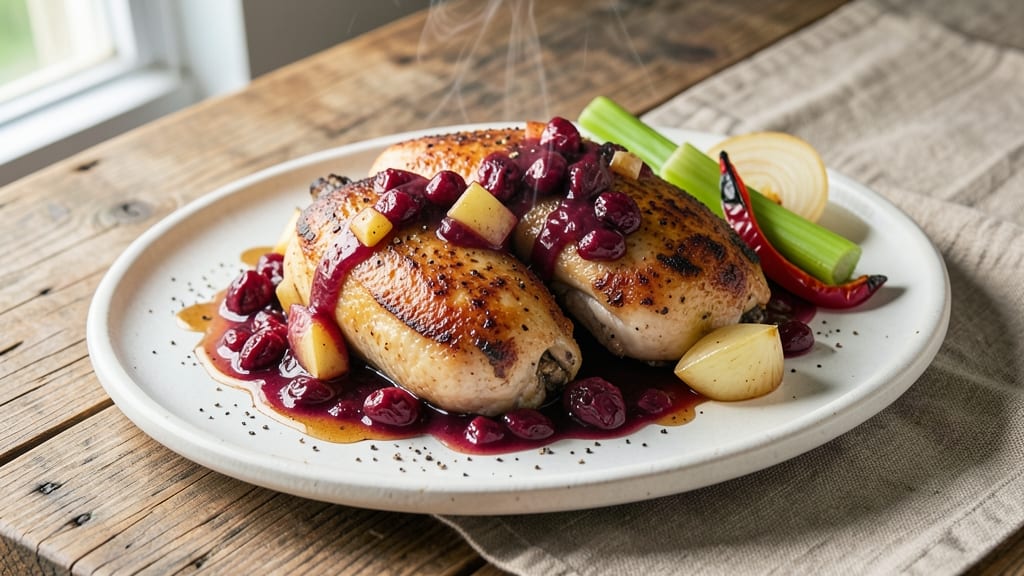 Apple Cranberry Chicken Recipe: Sweet-Tart Braise With Celery-Pepper Crunch