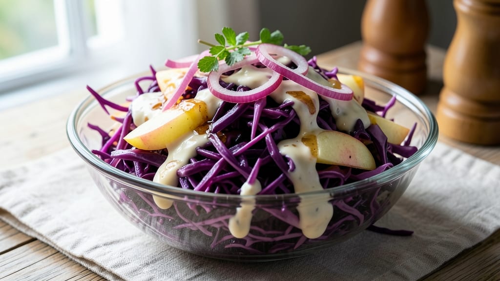 Purple Cabbage and Apple Coleslaw Recipe: Vibrant Purple-Green Crunch with Sweet-Tart Bite