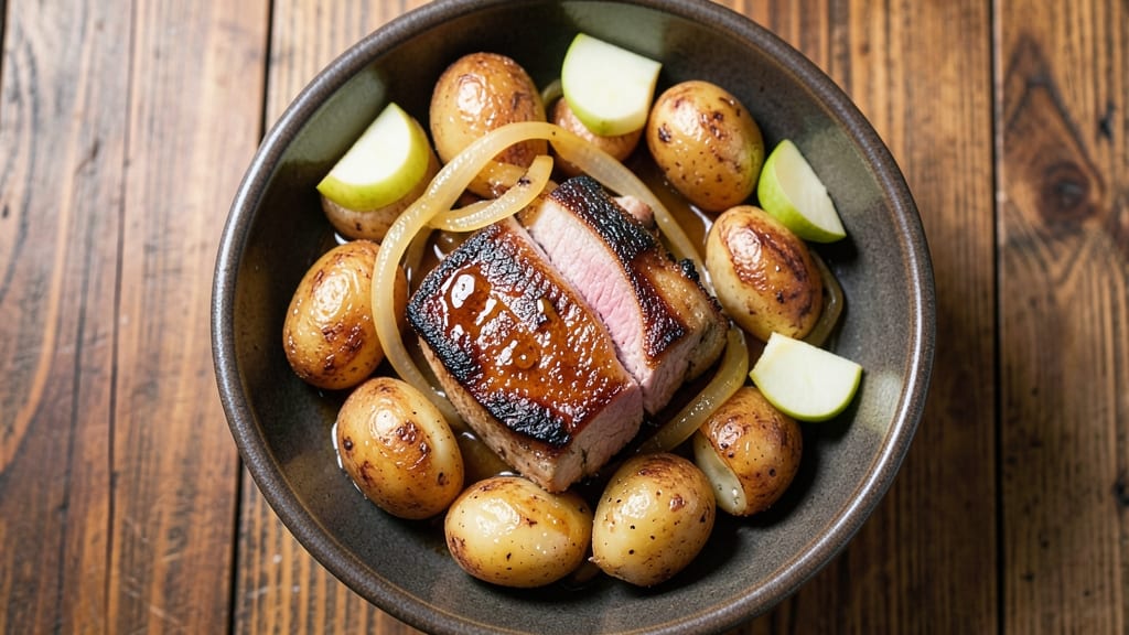 Pork Chop Apple Onion Potato Recipe: One-Pan Roast With Caramelized Sweetness
