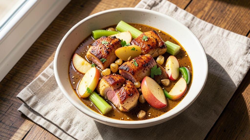Chicken Apple Curry Recipe: Sweet-Tart Simmer With Celery Pepper Crunch