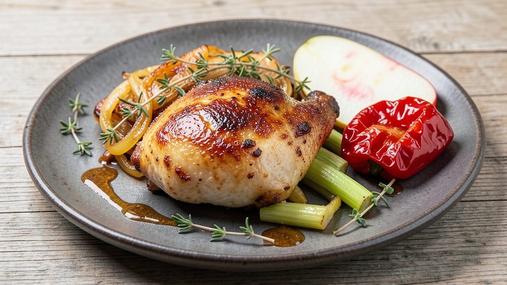 Chicken Apple Dinner Recipe: Sweet-Tart Braise With Celery Pepper Crunch Fusion