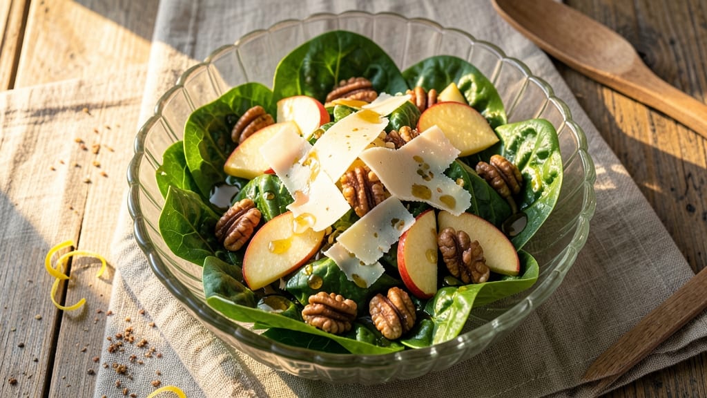 Apple Romaine Salad Recipe: Crispy Apple and Nutty Parmesan Crunch