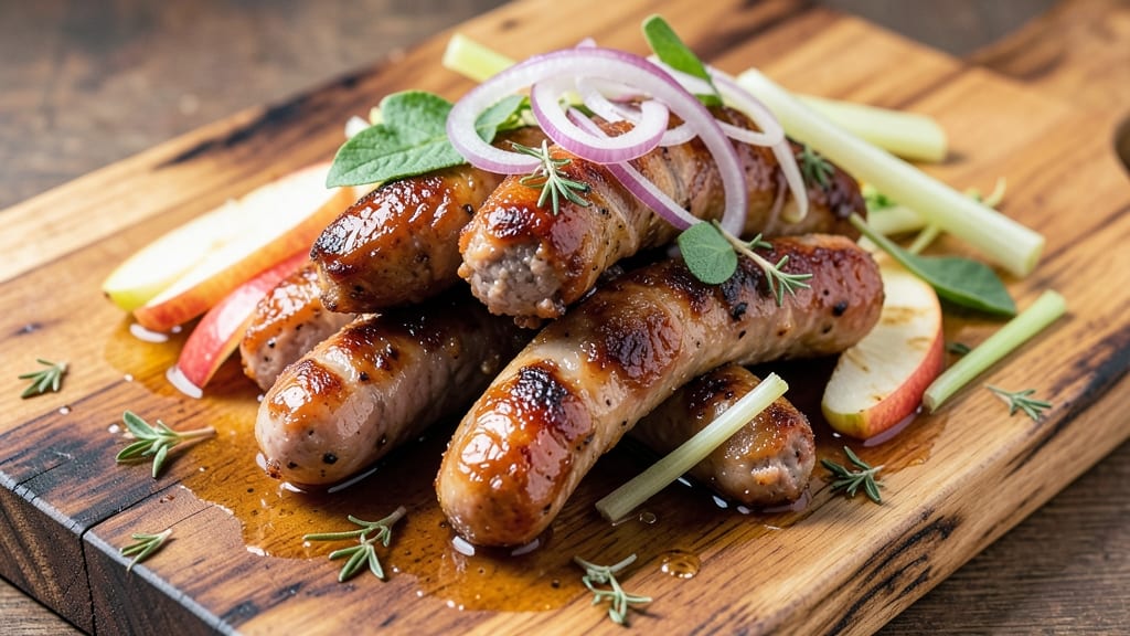 Pork and Apple Sausage Recipe UK: Crispy Celery and Sweet Apple Harmony
