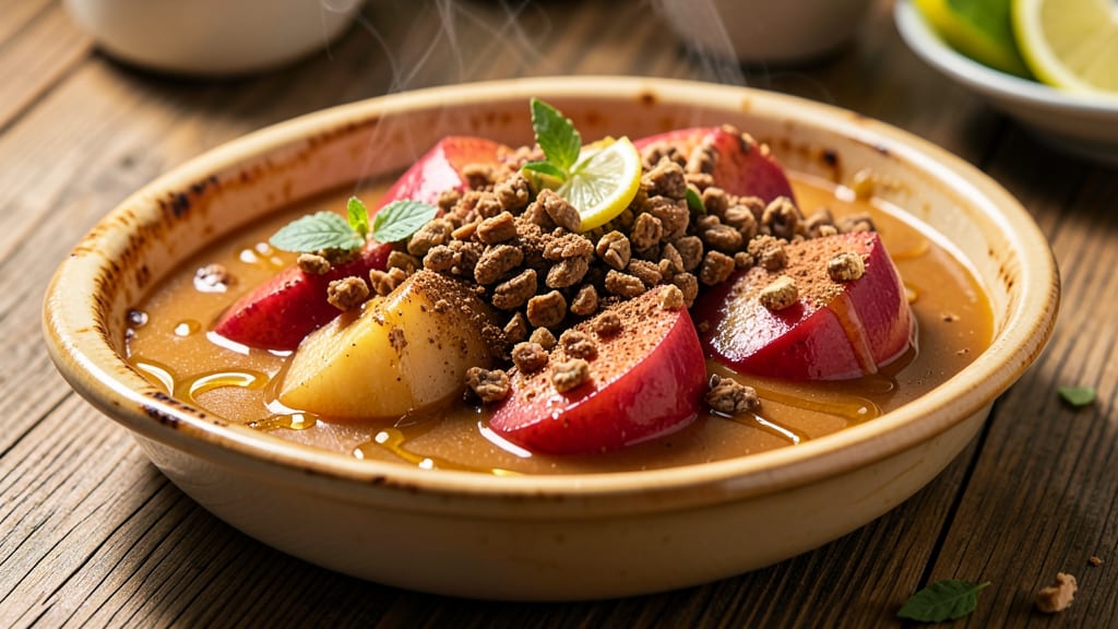 Apple Dip Recipe With Heath Bits: Warm Spiced Apple Filling Over Crunchy Heath Bits