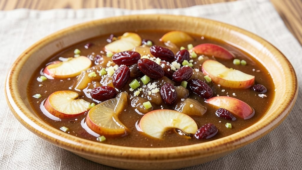 Apple Raisin Sauce for Ham Recipe: Sweet-Tart Glaze With Celery Pepper Crunch