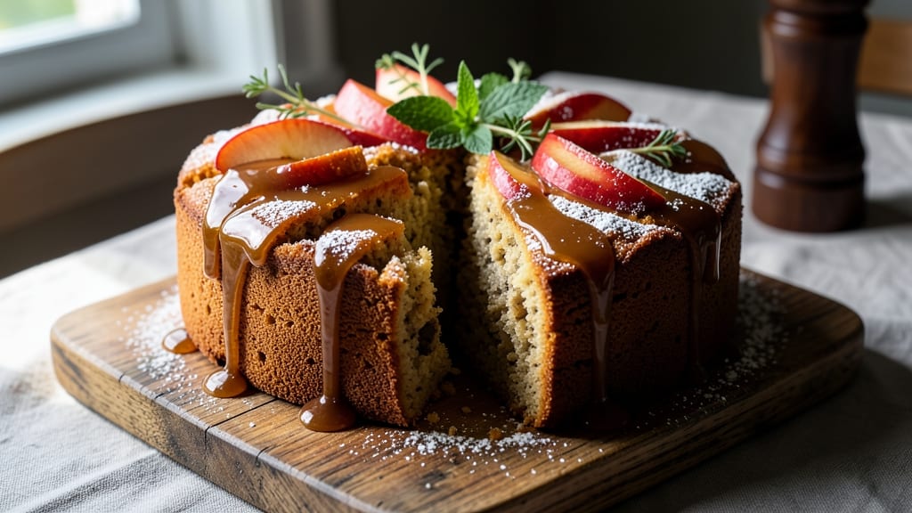 Fresh Apple Cake With Caramel Sauce Recipe: Warm Spice and Gooey Drizzle Combo