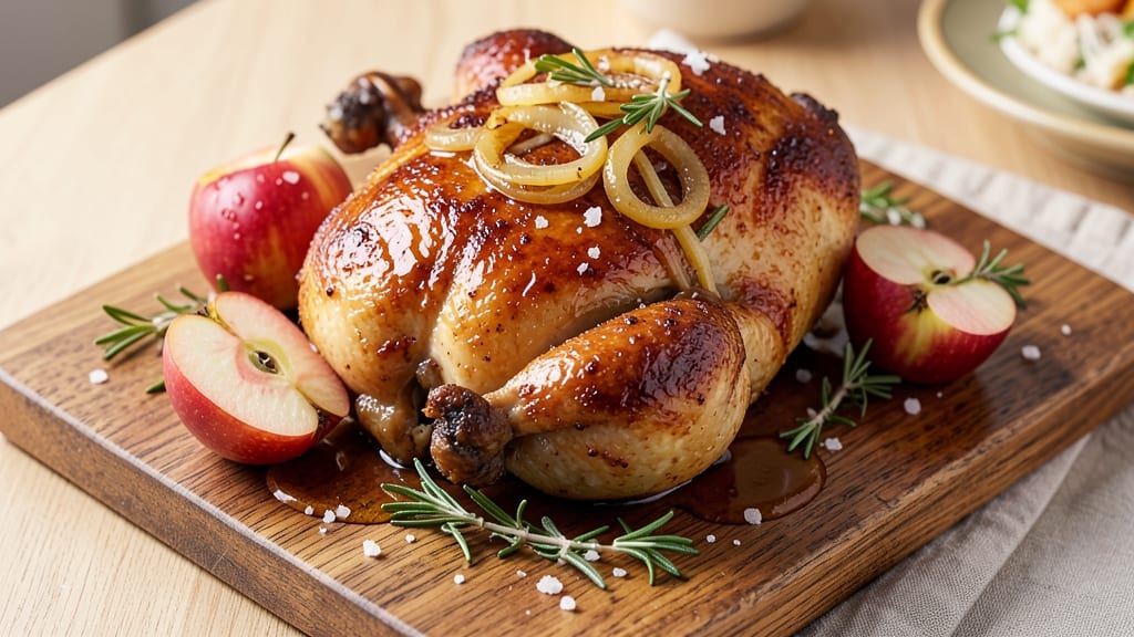 Whole Chicken and Apples Recipe: Herb-Infused Roast With Caramelized Sweetness