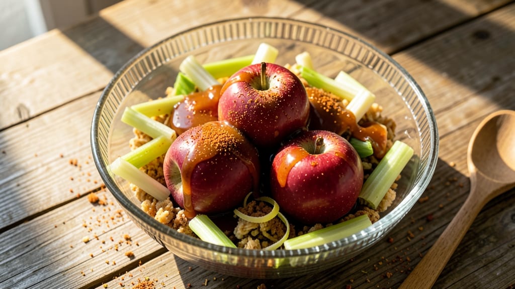 Caramel Apple Crunch Salad Recipe: Warm Spiced Apples Meet Crisp Celery-Pecan Magic